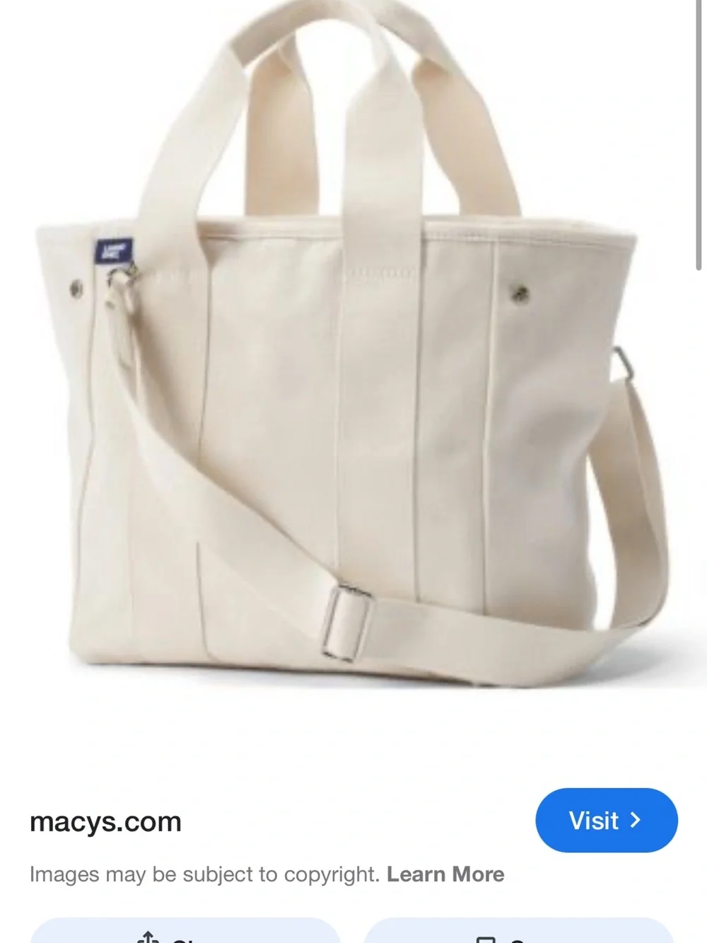 Lands' End Canvas Messenger Tote in Off-White
